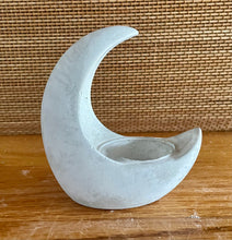 Load image into Gallery viewer, S/2 | Cement Candle Holder | Concrete Air Plant Holder |  Tea Light | Minimalist decor | Crescent Moon | Handmade | JLK