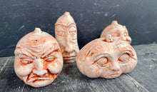 Load image into Gallery viewer, S/4 | Cement Pumpkins w/ Expressions | Concrete Face Pumpkins | HandMade | JLK