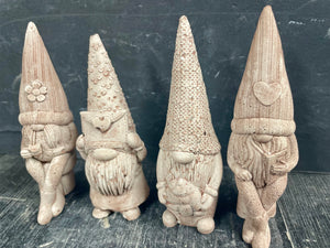 Cement GNOMES | Concrete Groovy Garden Gnomes | LOVE Gnomes | HandMade | JLK