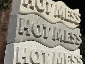 HOT MESS Word Art | Cement | Shelf decor | gift idea | Handmade | JLK