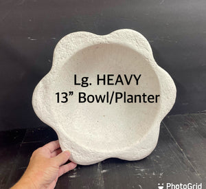 13" Heavy Cement Bowl | Concrete Planter | SEALANT Options | Wabi Sabi | HANDMADE | JLK