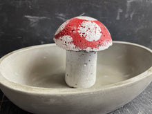 Load image into Gallery viewer, 6.5&quot;L | Cement Bee Watering Station | Butterfly Concrete Puddler Oval Dish w/MUSHROOM Station | Pollinator Garden | JLK