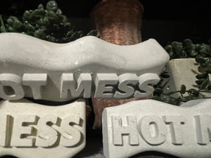 HOT MESS Word Art | Cement | Shelf decor | gift idea | Handmade | JLK