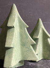 Load image into Gallery viewer, S/2  Cement CHRISTMAS TREES | Painted Concrete Winter decor | HandMade | JLK