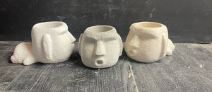 Cement Easter Island Moai Planter | Concrete Candle Holder Dish | Container | 3 Color Options | HANDMADE | JLK