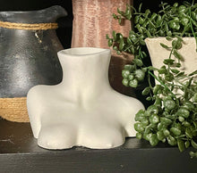 Load image into Gallery viewer, Cement Woman Upper Body Planter | Concrete Booby Vase | Make-Up Brush Holder | Breast | HANDMADE | JLK