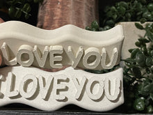 Load image into Gallery viewer, I LOVE YOU Word Art | Cement | Shelf decor | gift idea | Handmade | JLK