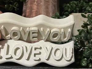 I LOVE YOU Word Art | Cement | Shelf decor | gift idea | Handmade | JLK