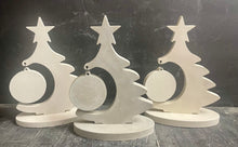 Load image into Gallery viewer, Cement Christmas Tree w/Bulb | Concrete Winter decor | HandMade | JLK