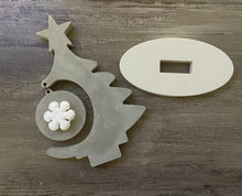 Load image into Gallery viewer, Cement Christmas Tree w/Hanging Bulb | Concrete Winter Decor | HandMade | JLK