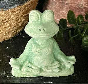 Cement FROG YOGI  | Green | Meditation | Zen | Yoga | Namaste | HandMade | JLK