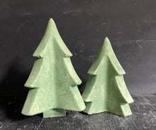 Load image into Gallery viewer, S/2  Cement CHRISTMAS TREES | Painted Concrete Winter decor | HandMade | JLK