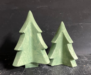 S/2  Cement CHRISTMAS TREES | Painted Concrete Winter decor | HandMade | JLK