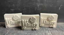 Load image into Gallery viewer, Cement WINTER Word Art Block | Concrete Winter decor | HandMade | JLK