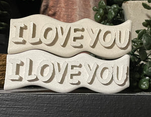 I LOVE YOU Word Art | Cement | Shelf decor | gift idea | Handmade | JLK