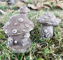 Load image into Gallery viewer, S/2 HALLOWEEN Cement Mushrooms | Concrete Shrooms | HANDMADE | JLK