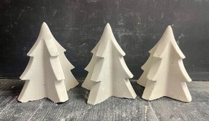 5" Cement CHRISTMAS TREE | Concrete Winter decor | HandMade | JLK