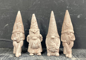 Cement GNOMES | Concrete Groovy Garden Gnomes | LOVE Gnomes | HandMade | JLK