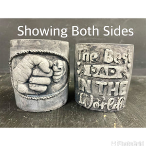 Cement Best DAD in the World | PERSONALIZED with Your Dad's Initials | HandMade | JLK