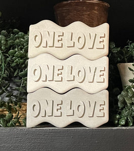 ONE LOVE Word Art | Cement | Shelf decor | gift idea | Handmade | JLK