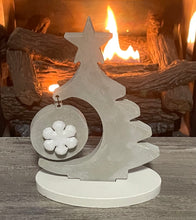 Load image into Gallery viewer, Cement Christmas Tree w/Hanging Bulb | Concrete Winter Decor | HandMade | JLK