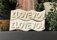 Load image into Gallery viewer, I LOVE YOU Word Art | Cement | Shelf decor | gift idea | Handmade | JLK