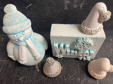 Load image into Gallery viewer, S/5 | WINTER SET | Concrete Shelf Decor | Aqua | HandMade | JLK