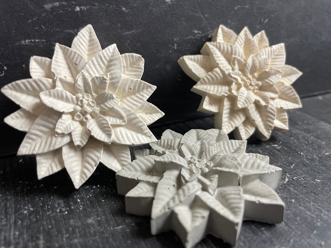 S/5 Cement Poinsettias | Concrete Flowers | Elegant | HandMade | JLK