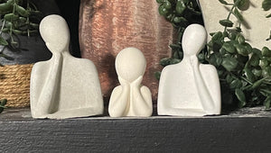 Cement Family | Concrete People | Figurines | Statues | Thinkers | Pronoun Correct...He, She, Child | JLK