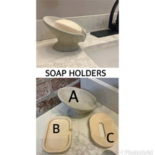 Load image into Gallery viewer, Cement SOAP HOLDERS | 3 Soap Dish Styles | Sealed | 3 Color Options | Made in Ohio | JLK