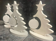 Load image into Gallery viewer, Cement Christmas Tree w/Bulb | Concrete Winter decor | HandMade | JLK