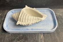 Load image into Gallery viewer, Cement Bee Watering Station | Butterfly Concrete Blue Puddler Dish w/Sea Shell Station | Nautical | Pollinator Garden | JLK