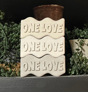 ONE LOVE Word Art | Cement | Shelf decor | gift idea | Handmade | JLK