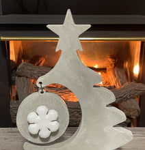 Load image into Gallery viewer, Cement Christmas Tree w/Hanging Bulb | Concrete Winter Decor | HandMade | JLK