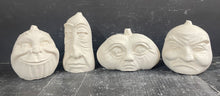 Load image into Gallery viewer, S/4 | Cement Pumpkins w/ Expressions | Concrete Face Pumpkins | 3 COLOR Options | HandMade | JLK