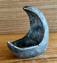 Load image into Gallery viewer, S/2 | Cement Candle Holder | Concrete Air Plant Holder |  Tea Light | Minimalist decor | Crescent Moon | Handmade | JLK