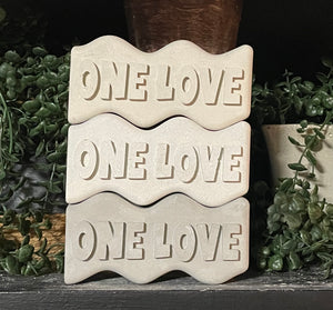 ONE LOVE Word Art | Cement | Shelf decor | gift idea | Handmade | JLK