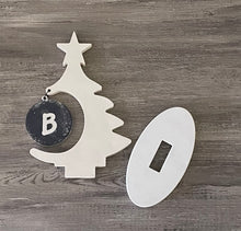 Load image into Gallery viewer, Cement Christmas Tree w/Hanging Bulb | PERSONALIZED | Concrete Winter Decor | HandMade | JLK