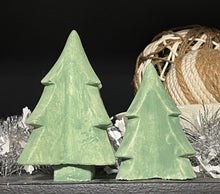 Load image into Gallery viewer, S/2  Cement CHRISTMAS TREES | Painted Concrete Winter decor | HandMade | JLK