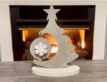 Load image into Gallery viewer, Cement Christmas Tree w/Hanging Bulb | Concrete Winter Decor | HandMade | JLK