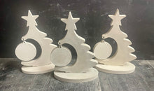 Load image into Gallery viewer, Cement Christmas Tree w/Bulb | Concrete Winter decor | HandMade | JLK