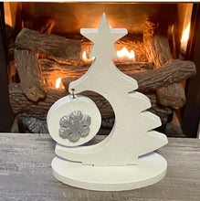 Load image into Gallery viewer, Cement Christmas Tree w/Hanging Bulb | Concrete Winter Decor | HandMade | JLK