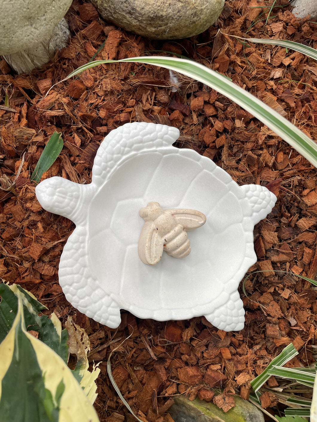 Sea Turtle BEE Watering Station | Sealed Cement Butterfly Puddler Dish | Pollinator Garden | HandMade | JLK