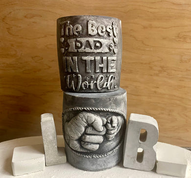 Cement Best DAD in the World | PERSONALIZED with Your Dad's Initials | HandMade | JLK