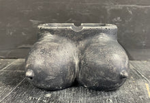 Load image into Gallery viewer, Cement Booby BLACK ASHTRAY | Concrete Boobies |  Smudge Stick Holder | Smoking | Weed | Pot | Cigar | Marijuana | Gift for Him | JLK