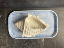 Load image into Gallery viewer, Cement Bee Watering Station | Butterfly Concrete Blue Puddler Dish w/Sea Shell Station | Nautical | Pollinator Garden | JLK