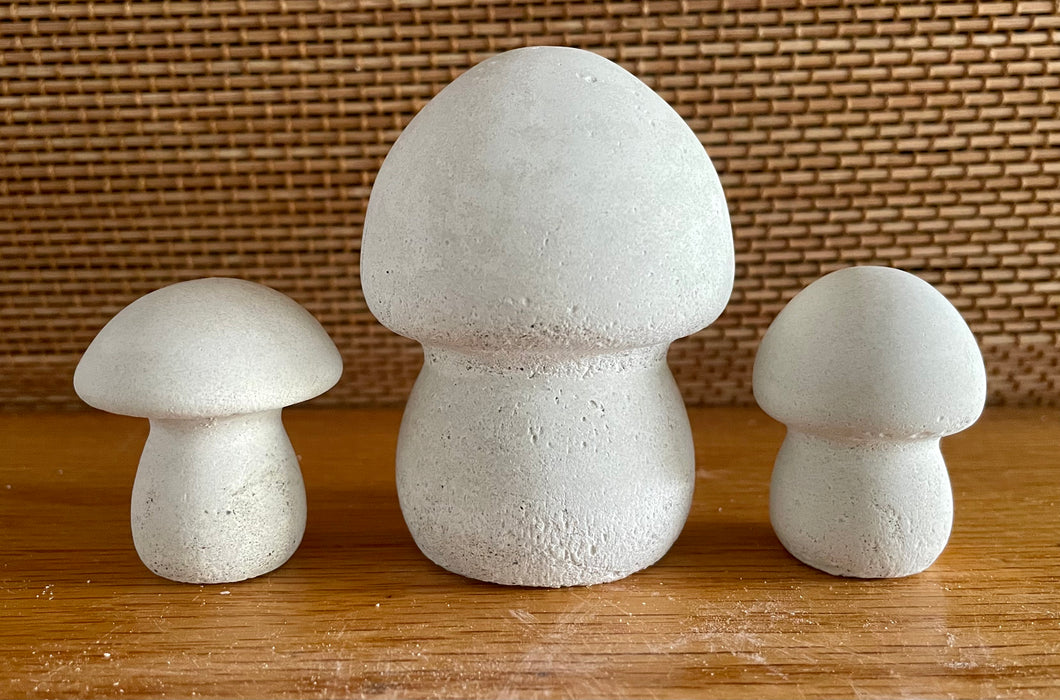 Cement Mushrooms | 3 inch | S/3 | Made in OHIO | JLK