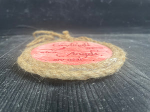 Cardinals appear when ANGELS are near Round Cement Hanging | Ornament | Handmade | JLK