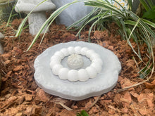 Load image into Gallery viewer, 8&quot; Cement Bee Watering Station | Butterfly Concrete Puddler Dish | Pollinator Garden | Sealed | Handmade |  Base w/ 3 Stations | JLK