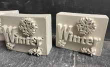 Load image into Gallery viewer, Cement WINTER Word Art Block | Concrete Winter decor | HandMade | JLK